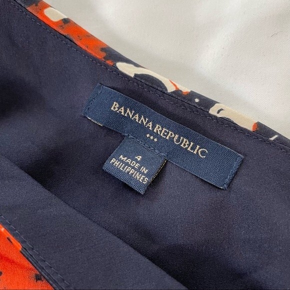 Banana Republic One Shoulder Satiny Bright Fun Abstract Dress Size 4 - Picture 3 of 7